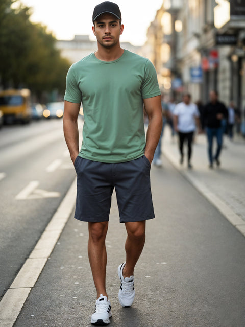ADRO Men's Cotton Plain T-Shirt