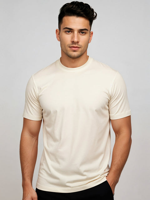 Adro Men’s Regular Fit T-Shirt | 180 GSM Cotton Lycra Premium Soft Fabric | Classic Round Neck Half Sleeve Tee