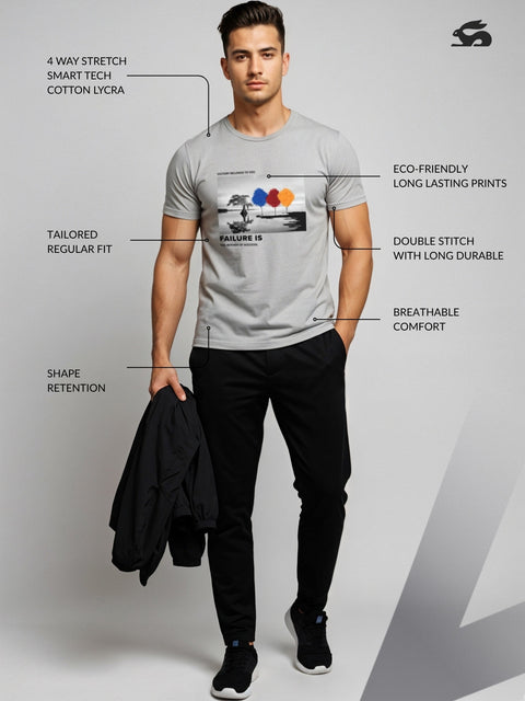 Adro Men’s Regular Fit T-Shirt – Motivational Quote Design | 180 GSM Cotton Lycra Motivational Graphic Tee