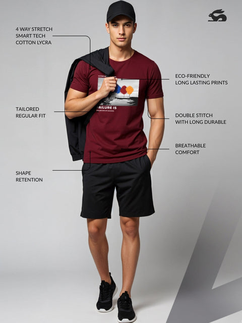 Adro Men’s Regular Fit T-Shirt – Motivational Quote Design | 180 GSM Cotton Lycra Motivational Graphic Tee