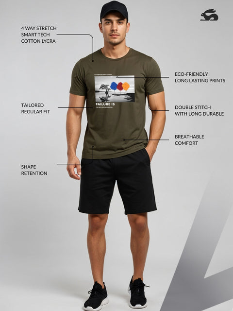 Adro Men’s Regular Fit T-Shirt – Motivational Quote Design | 180 GSM Cotton Lycra Motivational Graphic Tee