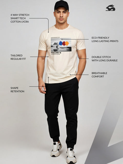 Adro Men’s Regular Fit T-Shirt – Motivational Quote Design | 180 GSM Cotton Lycra Motivational Graphic Tee