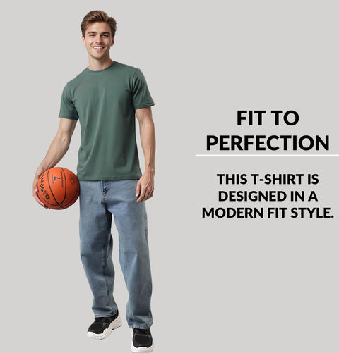 ADRO Mens T Shirts | Solid Tshirts for Men | Pure Cotton Lycra Fabric | 4 Way Stretch Smart tech Tshirt | Pack of 2 Round Neck T-Shirt for Summer