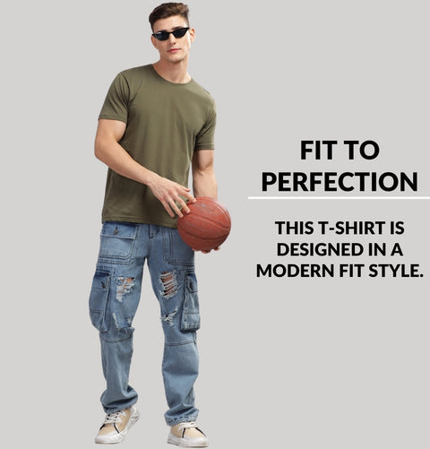 ADRO Mens T Shirts | Solid Tshirts for Men | Pure Cotton Lycra Fabric | 4 Way Stretch Smart tech Tshirt | Pack of 2 Round Neck T-Shirt for Summer