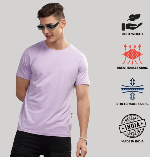 ADRO Mens T Shirts | Solid Tshirts for Men | Pure Cotton Lycra Fabric | 4 Way Stretch Smart tech Tshirt | Pack of 2 Round Neck T-Shirt for Summer