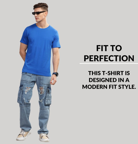 ADRO Mens T Shirts | Solid Tshirts for Men | Pure Cotton Lycra Fabric | 4 Way Stretch Smart tech Tshirt | Pack of 2 Round Neck T-Shirt for Summer