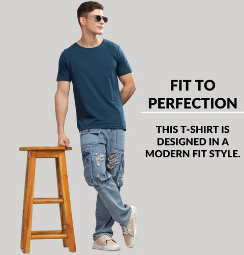 ADRO Mens T Shirts | Solid Tshirts for Men | Pure Cotton Lycra Fabric | 4 Way Stretch Smart tech Tshirt | Pack of 2 Round Neck T-Shirt for Summer