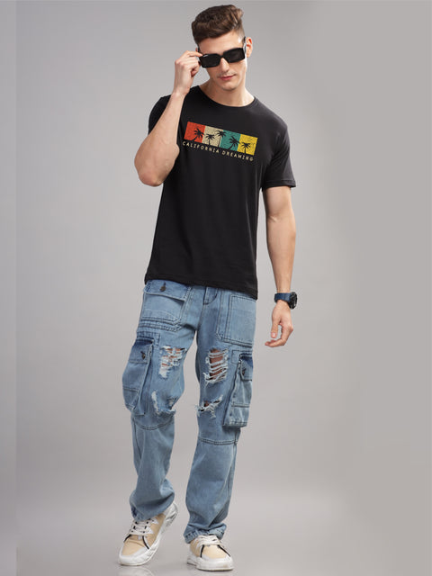 Adro Mens Printed T Shirt | The Super Soft Tshirt in India| Pure Cotton Lycra Breathable Fabric| 4 way stretch smart tech fabric| Round Neck T-Shirt (Also in Plus Size)