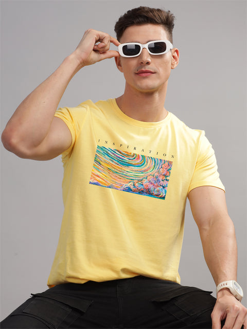 Adro Mens Printed T Shirt | The Super Soft Tshirt in India| Pure Cotton Lycra Breathable Fabric| 4 way stretch smart tech fabric| Round Neck T-Shirt (Also in Plus Size)