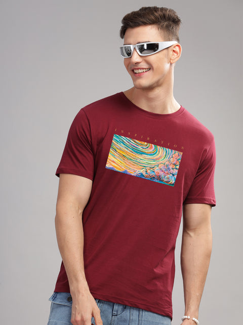 Adro Mens Printed T Shirt | The Super Soft Tshirt in India| Pure Cotton Lycra Breathable Fabric| 4 way stretch smart tech fabric| Round Neck T-Shirt (Also in Plus Size)