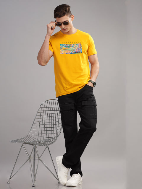 Adro Mens Printed T Shirt | The Super Soft Tshirt in India| Pure Cotton Lycra Breathable Fabric| 4 way stretch smart tech fabric| Round Neck T-Shirt (Also in Plus Size)