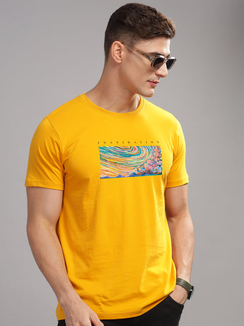 Adro Mens Printed T Shirt | The Super Soft Tshirt in India| Pure Cotton Lycra Breathable Fabric| 4 way stretch smart tech fabric| Round Neck T-Shirt (Also in Plus Size)