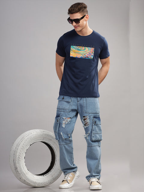 Adro Mens Printed T Shirt | The Super Soft Tshirt in India| Pure Cotton Lycra Breathable Fabric| 4 way stretch smart tech fabric| Round Neck T-Shirt (Also in Plus Size)