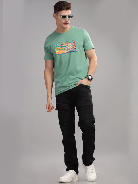 Adro Mens Printed T Shirt | The Super Soft Tshirt in India| Pure Cotton Lycra Breathable Fabric| 4 way stretch smart tech fabric| Round Neck T-Shirt (Also in Plus Size)