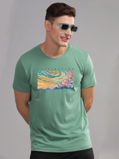 Adro Mens Printed T Shirt | The Super Soft Tshirt in India| Pure Cotton Lycra Breathable Fabric| 4 way stretch smart tech fabric| Round Neck T-Shirt (Also in Plus Size)