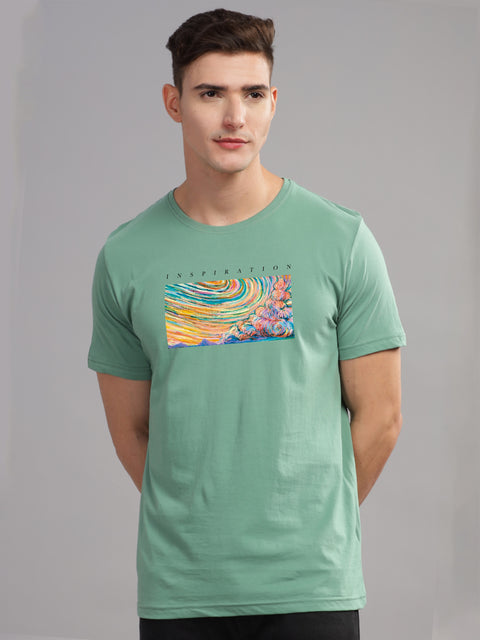Adro Mens Printed T Shirt | The Super Soft Tshirt in India| Pure Cotton Lycra Breathable Fabric| 4 way stretch smart tech fabric| Round Neck T-Shirt (Also in Plus Size)