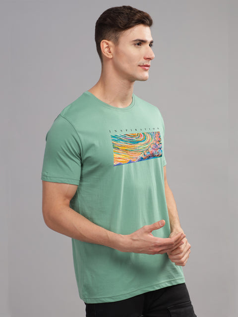 Adro Mens Printed T Shirt | The Super Soft Tshirt in India| Pure Cotton Lycra Breathable Fabric| 4 way stretch smart tech fabric| Round Neck T-Shirt (Also in Plus Size)