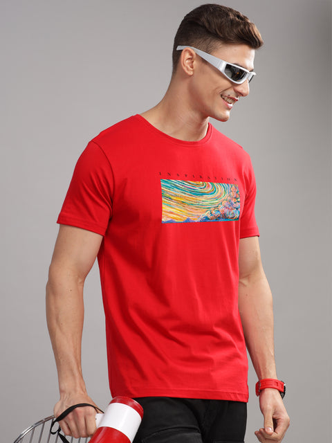 Adro Mens Printed T Shirt | The Super Soft Tshirt in India| Pure Cotton Lycra Breathable Fabric| 4 way stretch smart tech fabric| Round Neck T-Shirt (Also in Plus Size)