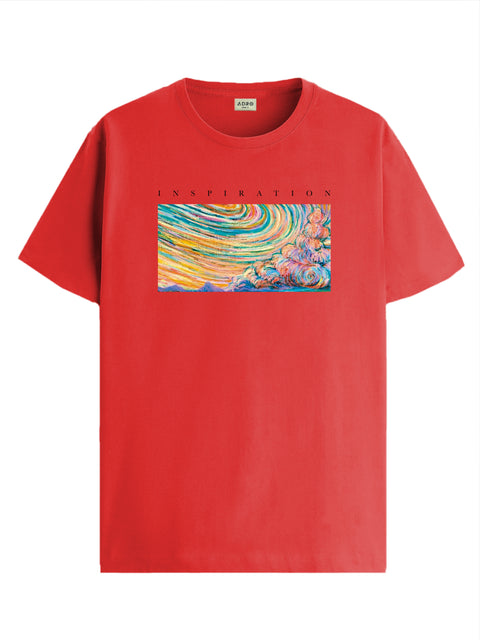 Adro Mens Printed T Shirt | The Super Soft Tshirt in India| Pure Cotton Lycra Breathable Fabric| 4 way stretch smart tech fabric| Round Neck T-Shirt (Also in Plus Size)