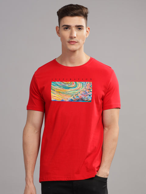 Adro Mens Printed T Shirt | The Super Soft Tshirt in India| Pure Cotton Lycra Breathable Fabric| 4 way stretch smart tech fabric| Round Neck T-Shirt (Also in Plus Size)