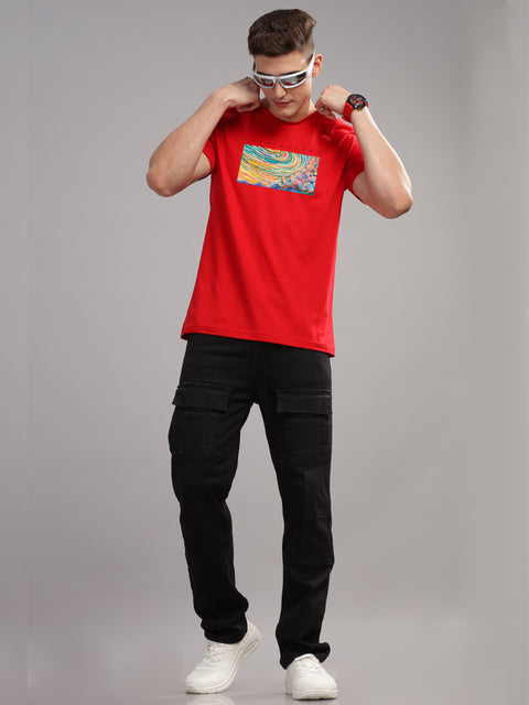 Adro Mens Printed T Shirt | The Super Soft Tshirt in India| Pure Cotton Lycra Breathable Fabric| 4 way stretch smart tech fabric| Round Neck T-Shirt (Also in Plus Size)