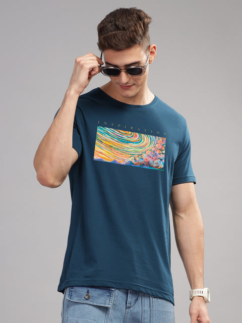Adro Mens Printed T Shirt | The Super Soft Tshirt in India| Pure Cotton Lycra Breathable Fabric| 4 way stretch smart tech fabric| Round Neck T-Shirt (Also in Plus Size)