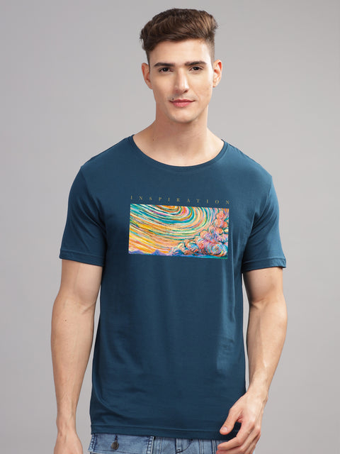 Adro Mens Printed T Shirt | The Super Soft Tshirt in India| Pure Cotton Lycra Breathable Fabric| 4 way stretch smart tech fabric| Round Neck T-Shirt (Also in Plus Size)