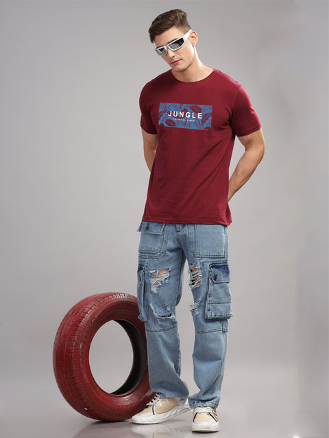 Adro Mens Printed T Shirt | The Super Soft Tshirt in India| Pure Cotton Lycra Breathable Fabric| 4 way stretch smart tech fabric| Round Neck T-Shirt (Also in Plus Size)