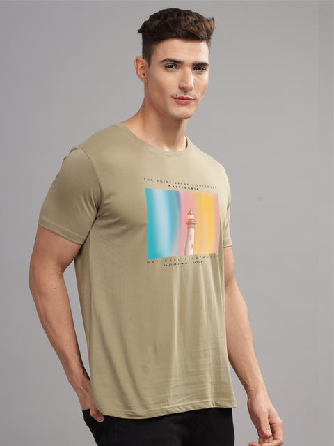 Adro Mens Printed T Shirt | The Super Soft Tshirt in India| Pure Cotton Lycra Breathable Fabric| 4 way stretch smart tech fabric| Round Neck T-Shirt (Also in Plus Size)