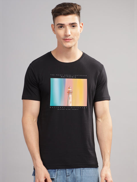 Adro Mens Printed T Shirt | The Super Soft Tshirt in India| Pure Cotton Lycra Breathable Fabric| 4 way stretch smart tech fabric| Round Neck T-Shirt (Also in Plus Size)