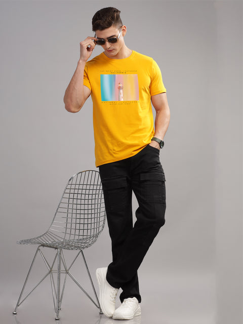 Adro Mens Printed T Shirt | The Super Soft Tshirt in India| Pure Cotton Lycra Breathable Fabric| 4 way stretch smart tech fabric| Round Neck T-Shirt (Also in Plus Size)