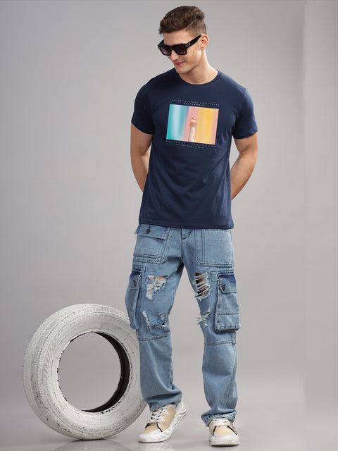 Adro Mens Printed T Shirt | The Super Soft Tshirt in India| Pure Cotton Lycra Breathable Fabric| 4 way stretch smart tech fabric| Round Neck T-Shirt (Also in Plus Size)
