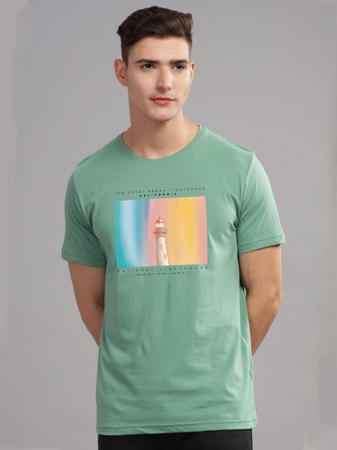 Adro Mens Printed T Shirt | The Super Soft Tshirt in India| Pure Cotton Lycra Breathable Fabric| 4 way stretch smart tech fabric| Round Neck T-Shirt (Also in Plus Size)
