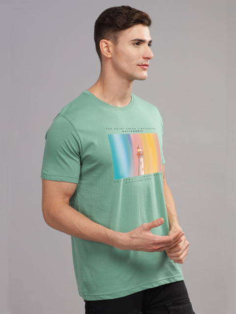 Adro Mens Printed T Shirt | The Super Soft Tshirt in India| Pure Cotton Lycra Breathable Fabric| 4 way stretch smart tech fabric| Round Neck T-Shirt (Also in Plus Size)