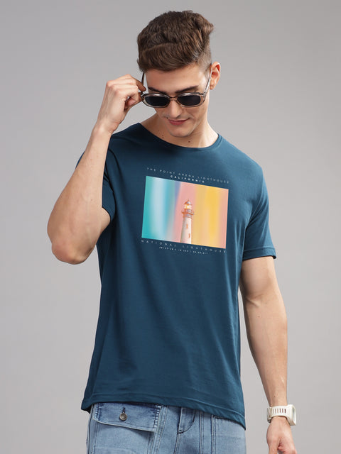 Adro Mens Printed T Shirt | The Super Soft Tshirt in India| Pure Cotton Lycra Breathable Fabric| 4 way stretch smart tech fabric| Round Neck T-Shirt (Also in Plus Size)
