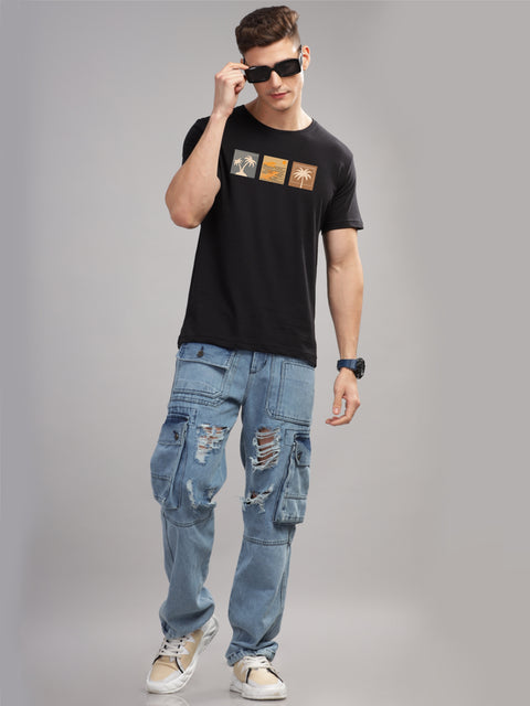 Adro Mens Printed T Shirt | The Super Soft Tshirt in India| Pure Cotton Lycra Breathable Fabric| 4 way stretch smart tech fabric| Round Neck T-Shirt (Also in Plus Size)