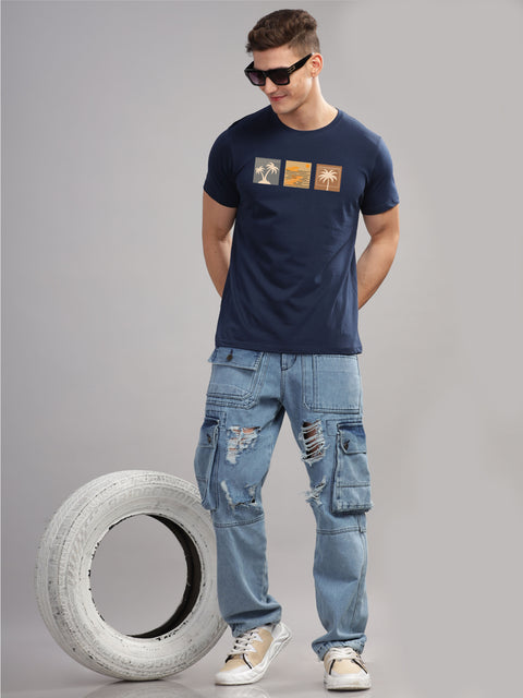 Adro Mens Printed T Shirt | The Super Soft Tshirt in India| Pure Cotton Lycra Breathable Fabric| 4 way stretch smart tech fabric| Round Neck T-Shirt (Also in Plus Size)