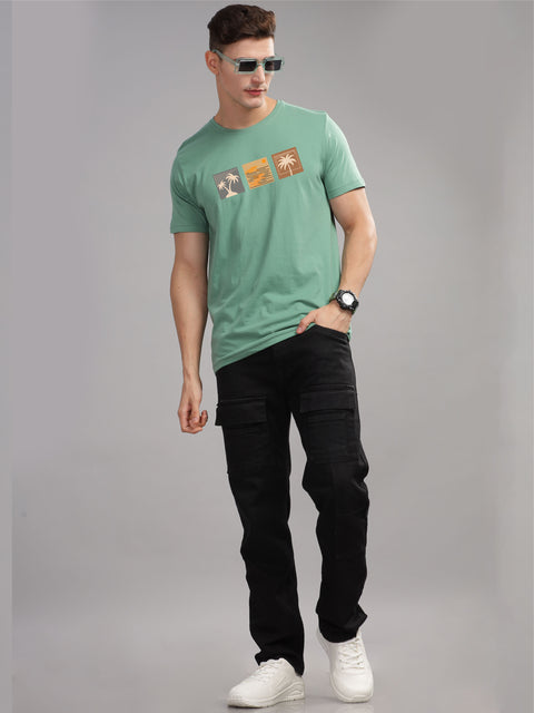 Adro Mens Printed T Shirt | The Super Soft Tshirt in India| Pure Cotton Lycra Breathable Fabric| 4 way stretch smart tech fabric| Round Neck T-Shirt (Also in Plus Size)