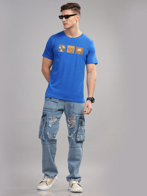 Adro Mens Printed T Shirt | The Super Soft Tshirt in India| Pure Cotton Lycra Breathable Fabric| 4 way stretch smart tech fabric| Round Neck T-Shirt (Also in Plus Size)