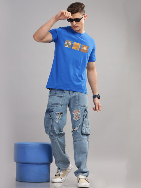 Adro Mens Printed T Shirt | The Super Soft Tshirt in India| Pure Cotton Lycra Breathable Fabric| 4 way stretch smart tech fabric| Round Neck T-Shirt (Also in Plus Size)