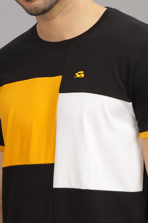 Adro Mens Colourblocked Cotton T-Shirt