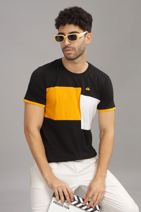 Adro Mens Colourblocked Cotton T-Shirt