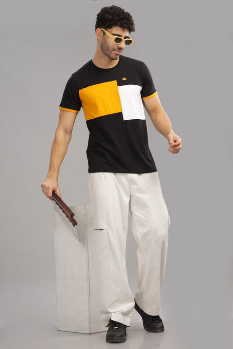 Adro Mens Colourblocked Cotton T-Shirt