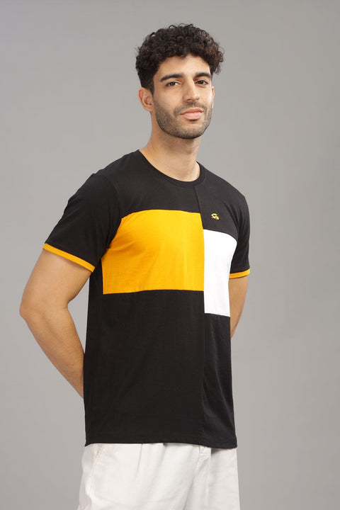 Adro Mens Colourblocked Cotton T-Shirt