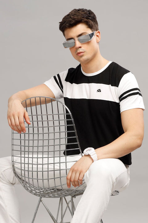 Adro Mens Colourblocked Cotton T-Shirt