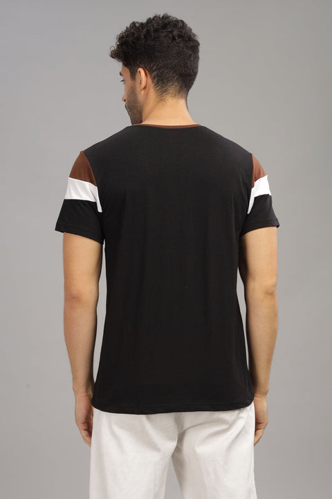 Adro Mens Colourblocked Cotton T-Shirt