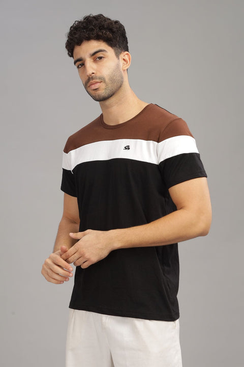 Adro Mens Colourblocked Cotton T-Shirt
