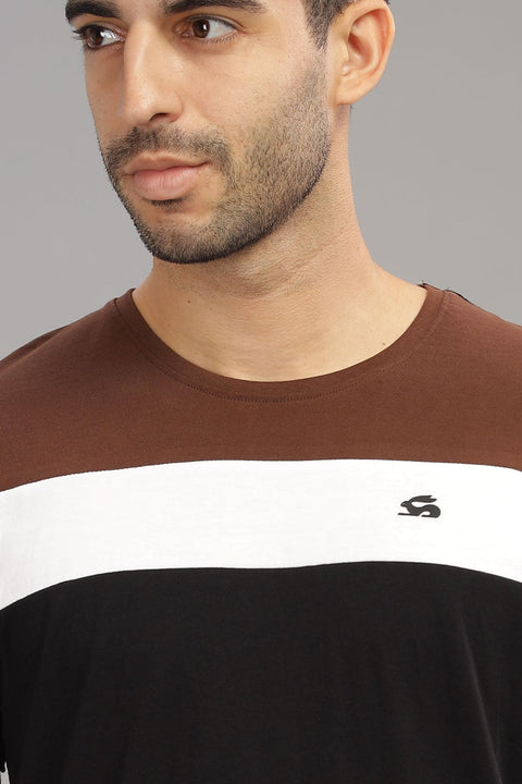 Adro Mens Colourblocked Cotton T-Shirt