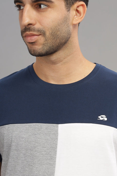 Adro Mens Colourblocked Cotton T-Shirt