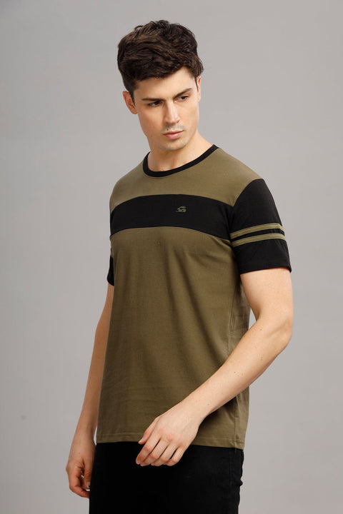 Adro Mens Colourblocked Cotton T-Shirt